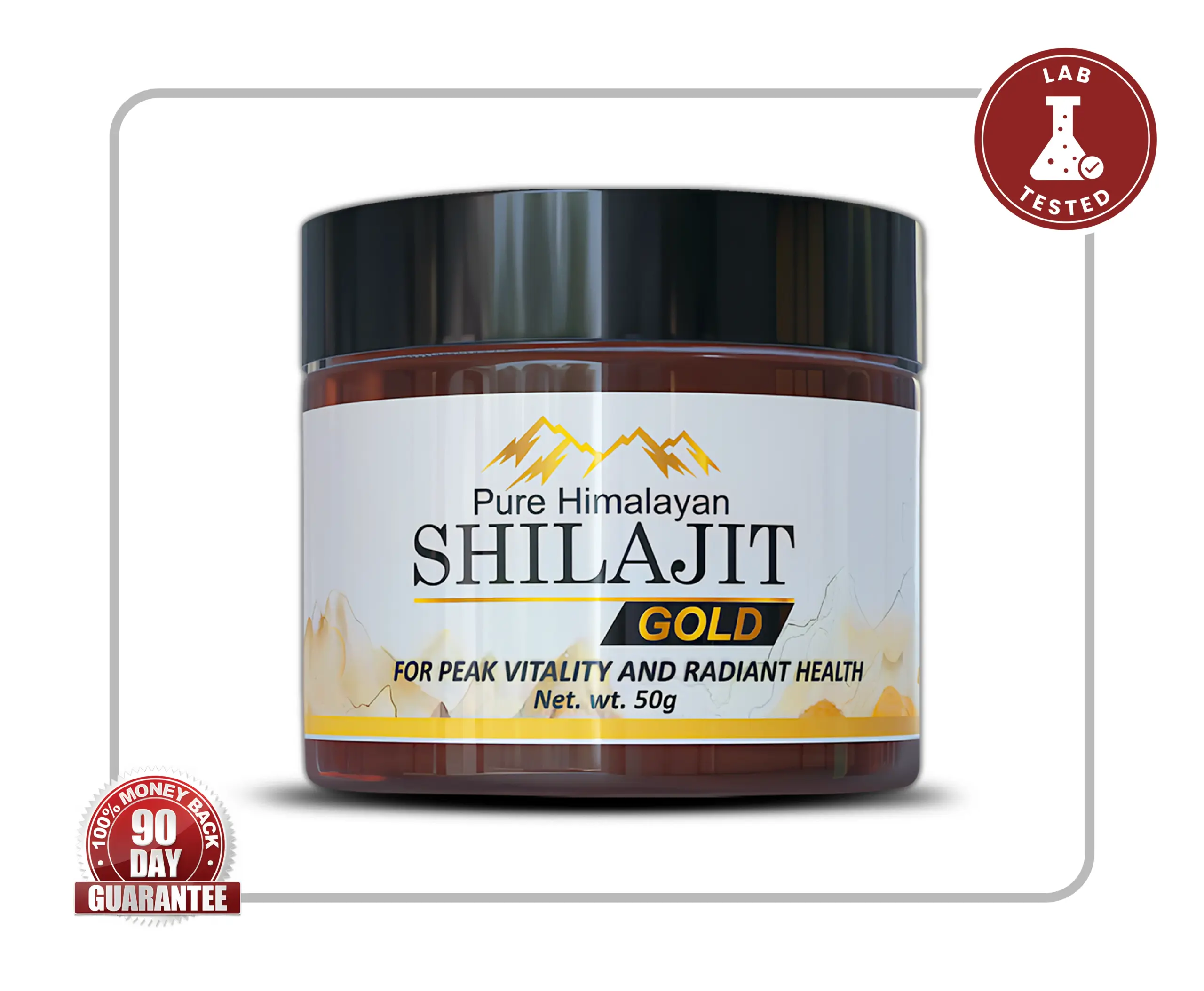 Himalayan Shilajit Gold Hero Section with Badge